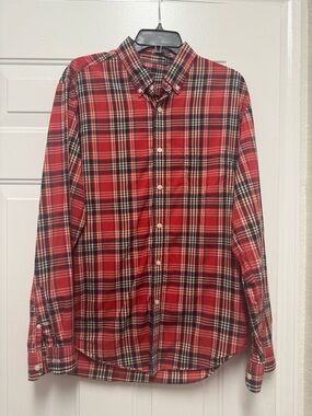 J. Crew Red and Black Plaid Button-Down Shirt